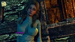 i love this cute teen in big tits outfit playing hentai game