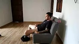 Aunt catches nephew masturbating in the bathroom