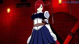 Lucy Heartfilia and Erza Scarlett in Intense Hentai Sex with Creampie