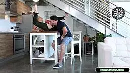 Oh wow, the petite tattooed stepsis is sucking her stepbro's monster cock so eagerly 😍