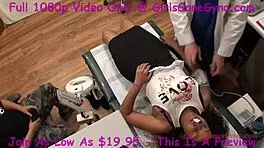 Katalina's girlfriend spies on her nude gyno exam. What's she seeing at GirlsGoneGyno?