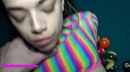 Petite Harmony Wonder gets face fucked and pussy pounded hard after putt-putt!