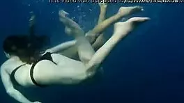 Naked Girls on Tenerife Splash in Pool, Fun in Water