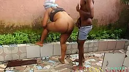 fucked my neighbor outdoor with big cock doggystyle, what a cumshot