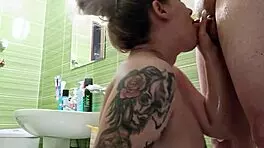 old man enjoys deepthroat and sex with young blonde big tits girl