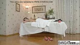 Young Brunette Babe Gets A Massage And More!