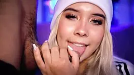 Blonde College Girl Delights in Deep Oral Action