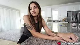 Stepbrother whips out his cock and slips it deep inside his stepsister's pussy?