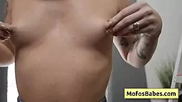 I got slutty Thalia Rhea to suck Charles Dera's huge fat dick