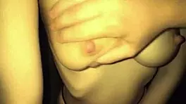 Old pot-bellied man fucks young natural beauty doggystyle cums on tits and ass.