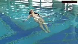 Lina Mercury and Mia Ferrari swim naked in pool! 😍 Watch them fuck with juicy tits outdoors.