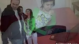 Silvia Palma strips and rips her clothes, then gives a hardcore handjob leading to a facial cumshot.