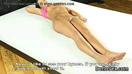 Awesome girl spreads her tight cunt until she climaxes