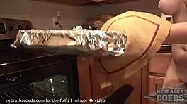 hot teen babe carves halloween pumpkin then gets wild with it