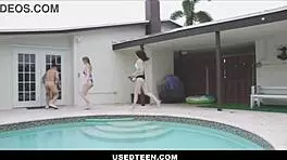 Hey, check out Ivy Reid getting used by her stepsister outdoors.