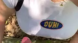 random jogger gets deepthroat on a hiking trail pov - candycourt