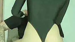 I fucked a little schoolgirl otaku slut in maid cosplay, showing her ass while riding my cock