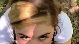 random jogger gets deepthroat on a hiking trail pov - candycourt