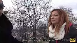 Hunt4k tale of redhead banged for cash in front of boyfriend