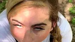 random jogger gets deepthroat on a hiking trail pov - candycourt