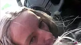 german blonde flashes and deepthroats in public mcdonalds