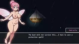 Cute naked fairy stuck in prison key hole.