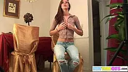 BrookeSkye in jeans fingering her tight teen pussy solo! 😘