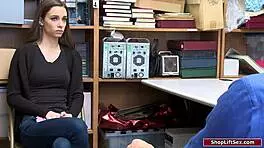 skinny babe fucked by security officer