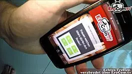 I, the cute German blonde, masturbatin' with a banana then get fucked!