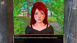 Redhead Anime Girl Plays Erotic Game with Big Tits