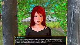 Redhead Anime Girl Plays Erotic Game with Big Tits