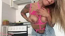 Petitechloe Got Horny While Making Breakfast And Used Her Dildo