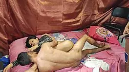 Wow! Indian Cuckold Sees Busty Young 18+ Girl in Threesome Action