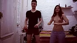 Dancing Petite Chick Gets Monster Cock and Extra Gift!