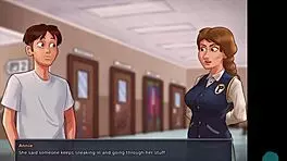 Summertime Saga 32 • Hot Asian Teacher Jerks Student Off.