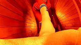 Ignore handjob of amazingly beautiful sexy horny and hot blonde with tits open and pussy close ups 😍