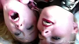 My wife allowed me to fuck her blonde friend, who bent over for doggystyle and swallowed cum after ball licking.