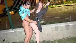 she was alone on the street, so i kept her company? what a big cock surprise!