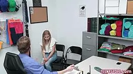 Two Blonde Shoplifters Get Fucked Hard By The Guard