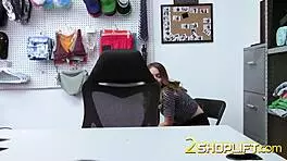 Skinny teen caught shoplifting, seduced by horny officer