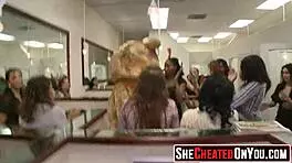 25 party whores sucking monster cock at night club