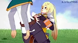 darkness and kazuma satou explore intense pleasures in konosuba hentai world