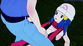 I feel the intense passion as dawn hikari and gloria yuuri explore their deepest desires in this pokemon hentai creampie scene.