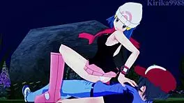 I feel the intense passion as dawn hikari and gloria yuuri explore their deepest desires in this pokemon hentai creampie scene.