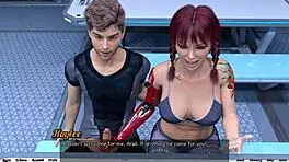 Mature Woman Gives Public Handjob In Stranded In Space Game