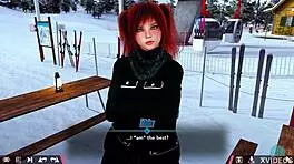 in double homework, hot redhead teens play a sexy game together