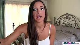 Big Tits Brunette Turns Straight Girl with Wild Moves