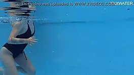 Mimi Cica Gets Horny Underwater with Ex Girlfriend, Showing Natural Tits and Ass