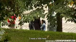 Teen Girl Enjoys Hidden Street Encounter With Stranger In Outdoor Setting