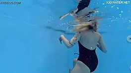 Mimi Cica Gets Horny Underwater with Ex Girlfriend, Showing Natural Tits and Ass